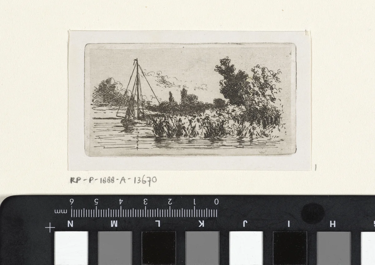 Gezicht op de Lek by Jan Weissenbruch, print, 1837-1880