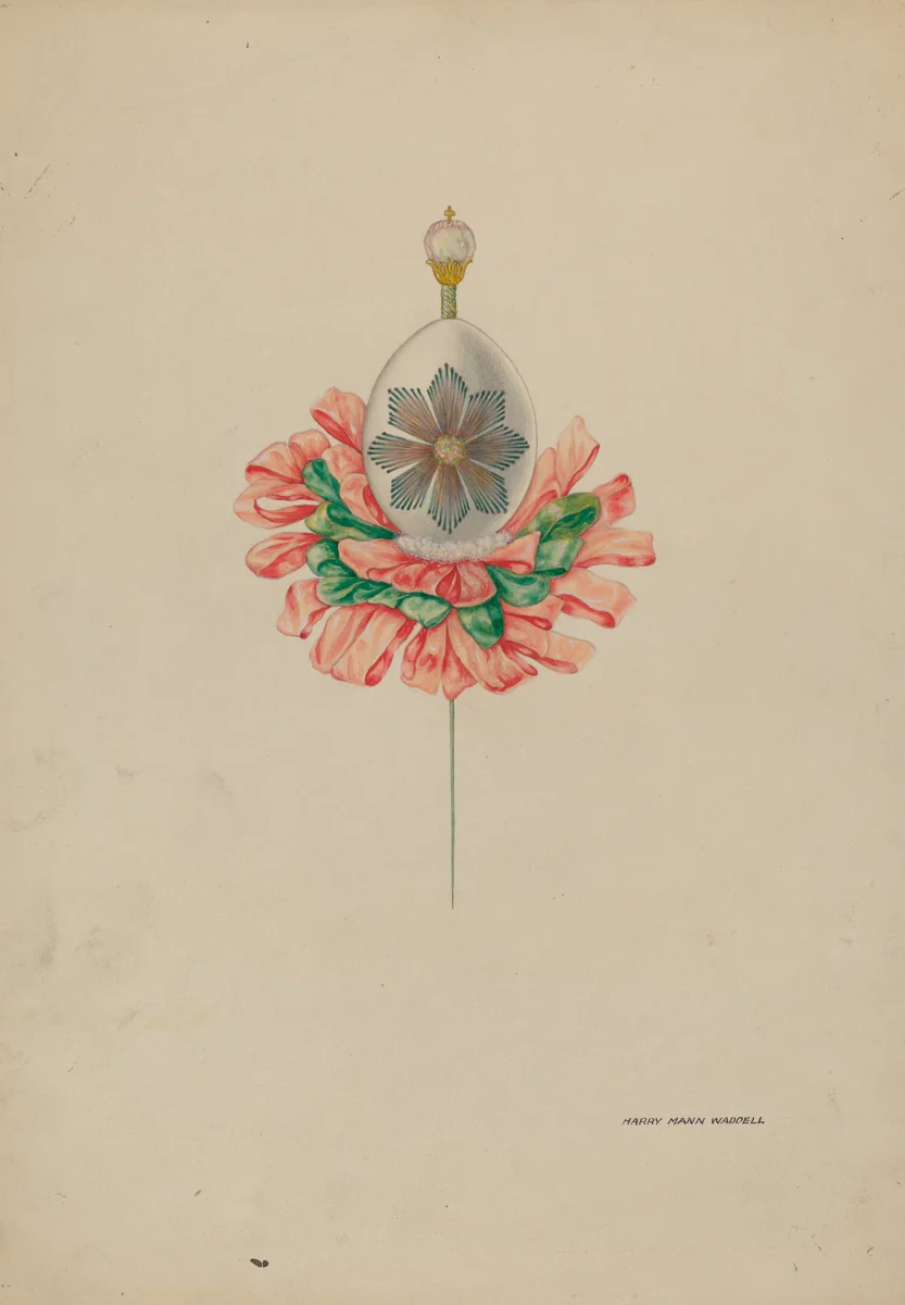 Cascarone (eggshell) Stick Pin by Harry Mann Waddell, index of american design, 1940