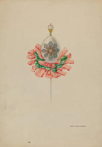 Cascarone (eggshell) Stick Pin by Harry Mann Waddell, index of american design, 1940