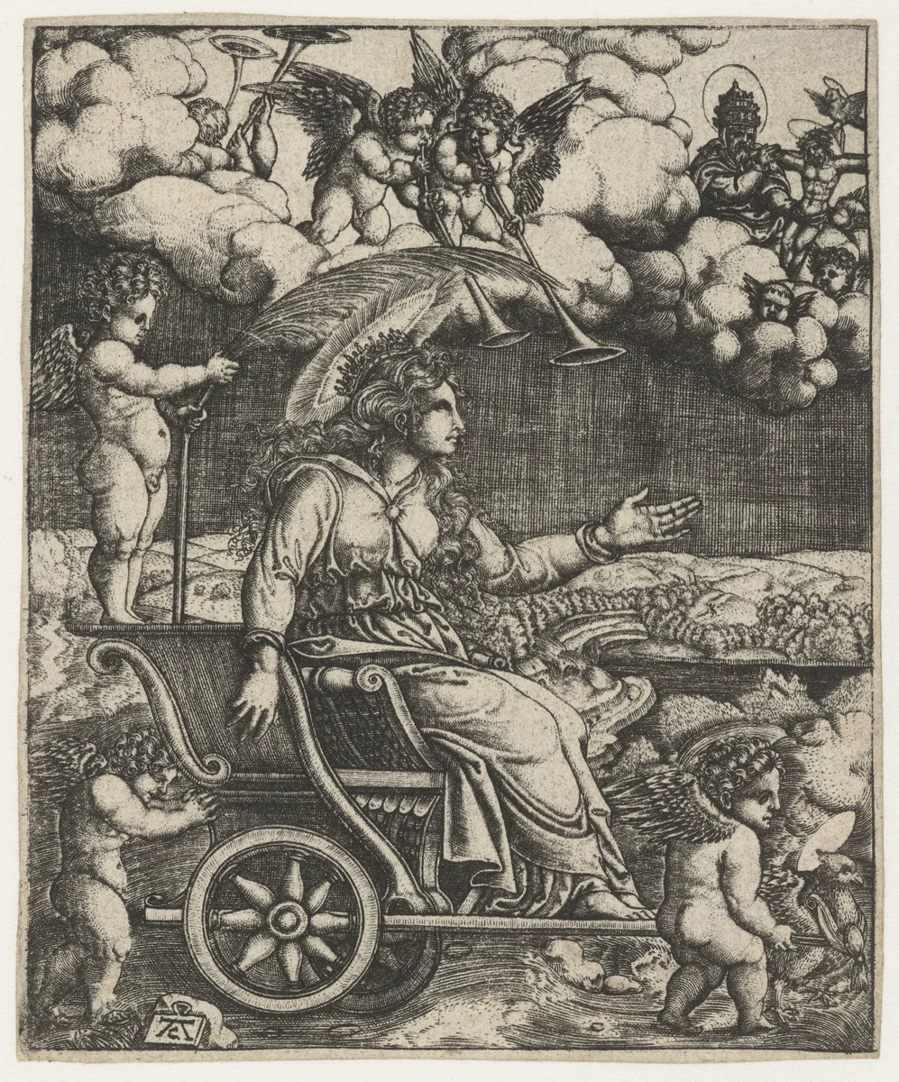 Triomfwagen by Unknown, print, 1520-1562