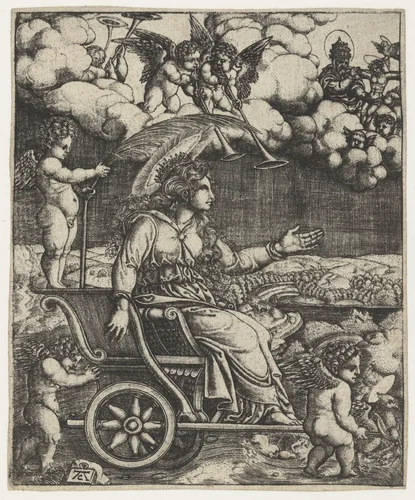 Triomfwagen by Unknown, print, 1520-1562