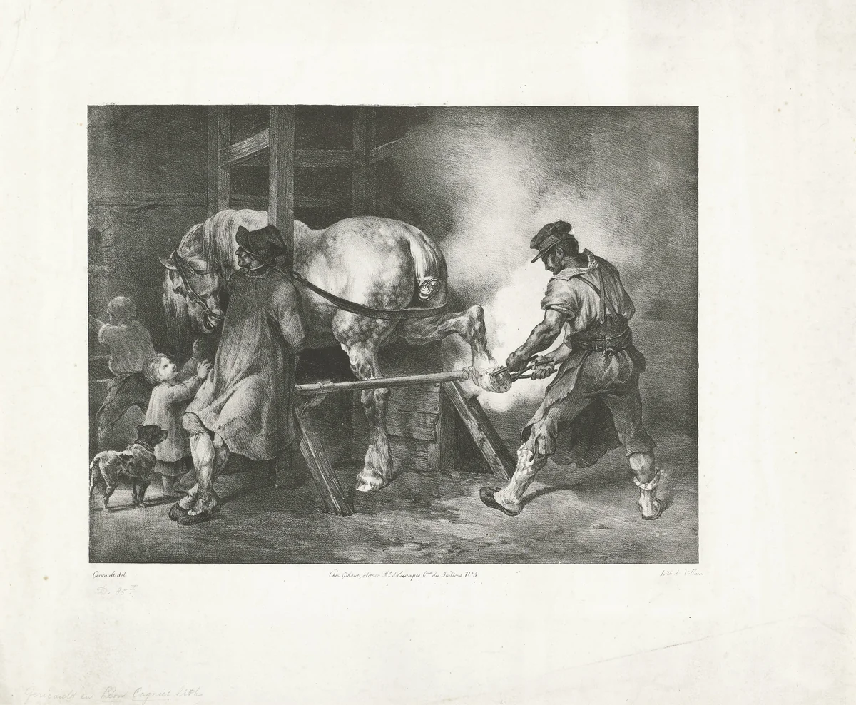 Vlaamse hoefsmid by Théodore Géricault, print, 1822