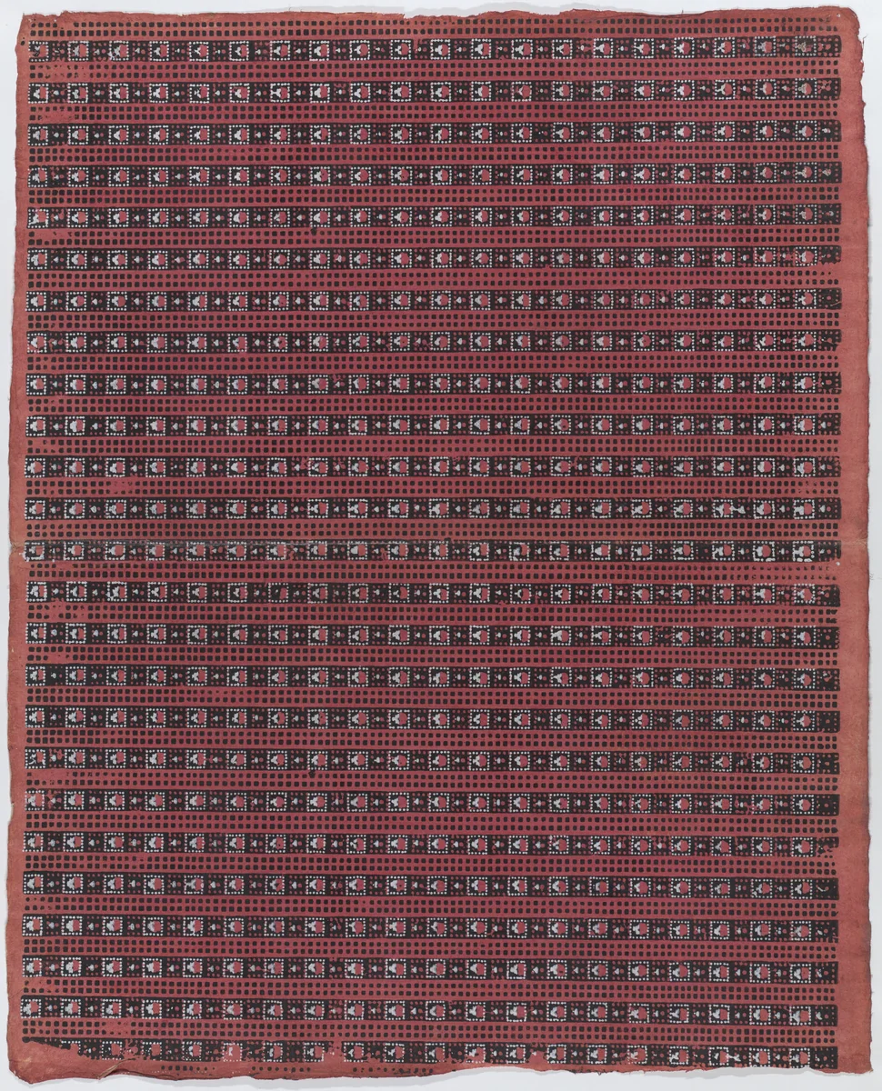 Sheet with overall geometric pattern by anonymous, print, 1775-1875