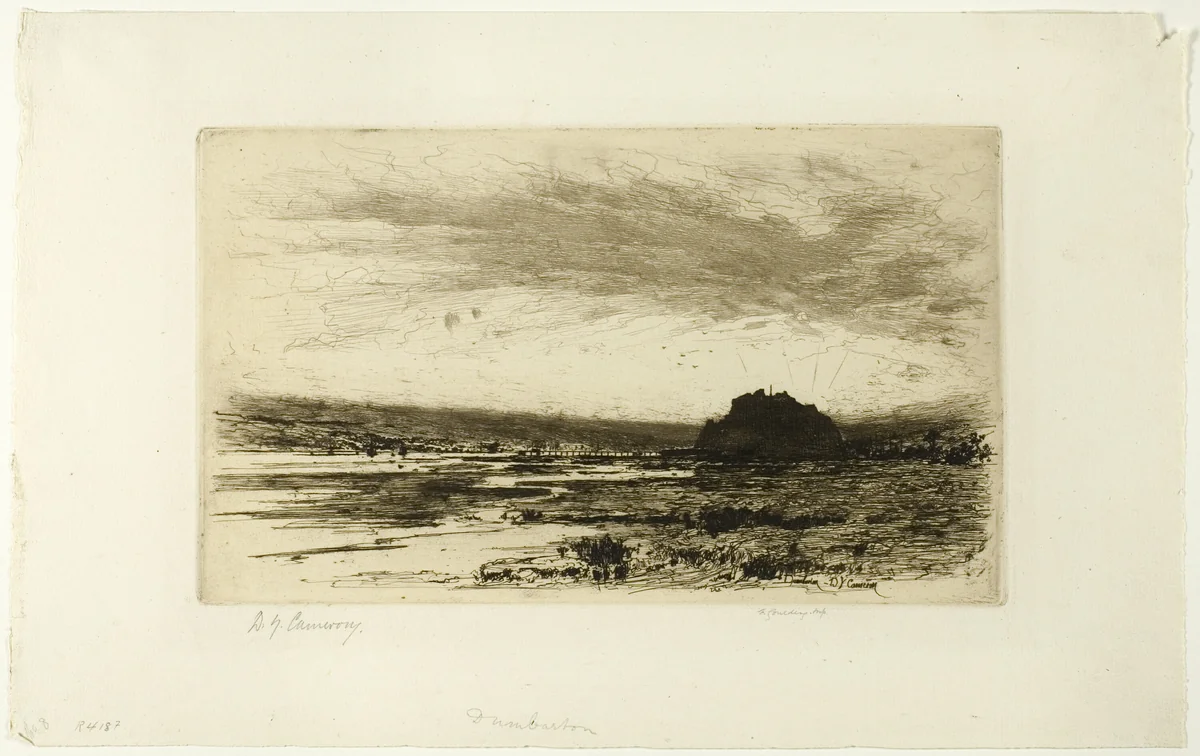 Dumbarton, plate eleven from the Clyde Set by David Young Cameron, print, 1889