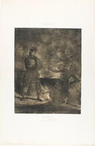Macbeth and the Witches by Eugène Delacroix, print, 1825