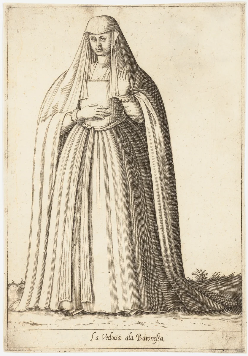 La Vedova ala Baronessa by Pietro Bertelli, print, 1575-1585