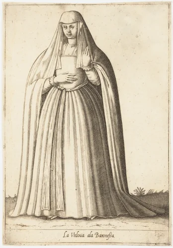 La Vedova ala Baronessa by Pietro Bertelli, print, 1575-1585