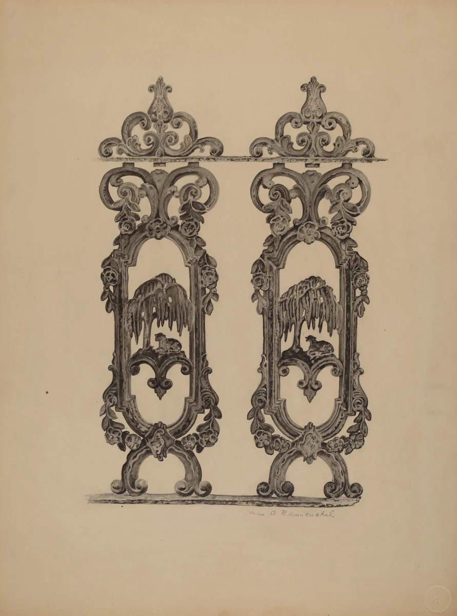 Fence by Helen Alpiner Blumenstiel, index of american design, 1938