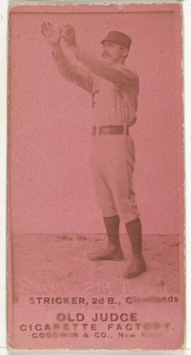 John A. "Cub" Stricker, 2nd Base, Cleveland, from the Old Judge series (N172) for Old Judge Cigarettes by Goodwin & Company, photograph, 1887-1890