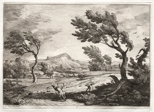 Landscape by Adrien Manglard, print, 1715-1760