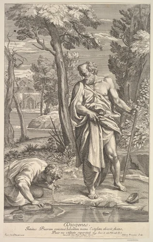 Diogenes by Andrea Procaccini, print, 1685-1734