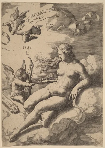 Venus and Cupid by Lucas van Leyden, print, 1528