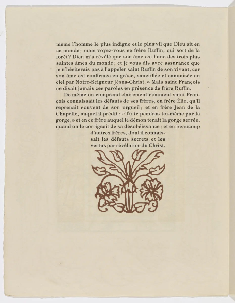 Tailpiece (page 190) from Les Petites Fleurs de St. François (The Little Flowers of St. Francis) by Émile Bernard, illustrated book, 1928