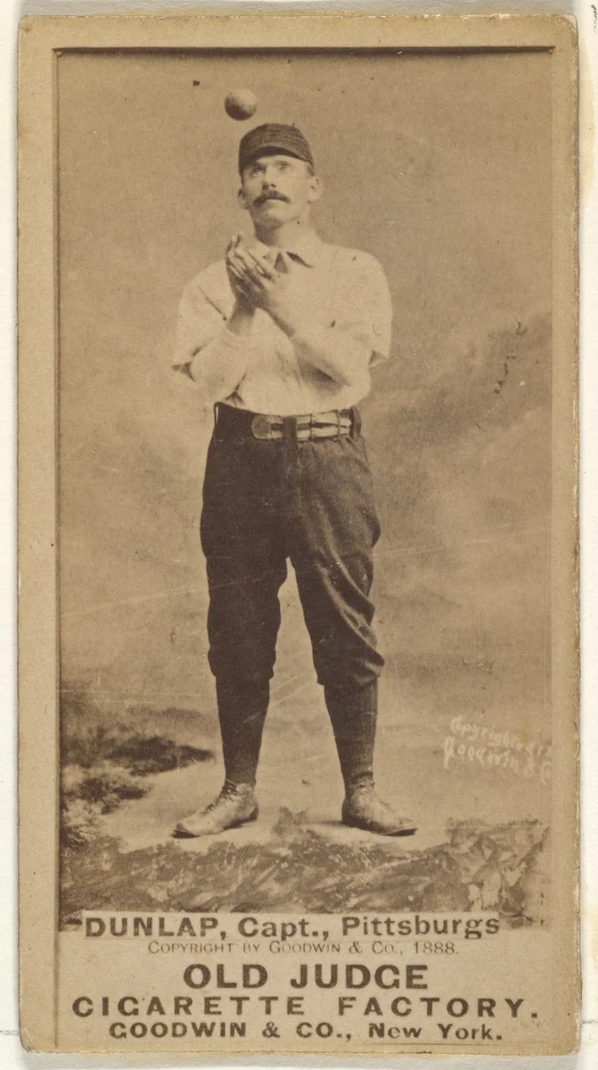 Fred "Sure Shot" Dunlap, Captain, Pittsburgh, from the Old Judge series (N172) for Old Judge Cigarettes by Goodwin & Company, photograph, 1888