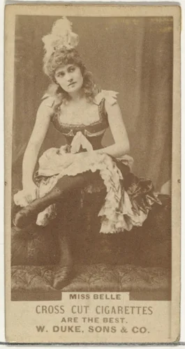 Miss Belle, from the Actors and Actresses series (N145-3) issued by Duke Sons & Co. to promote Cross Cut Cigarettes by W. Duke, Sons & Co., photograph, 1880-1889