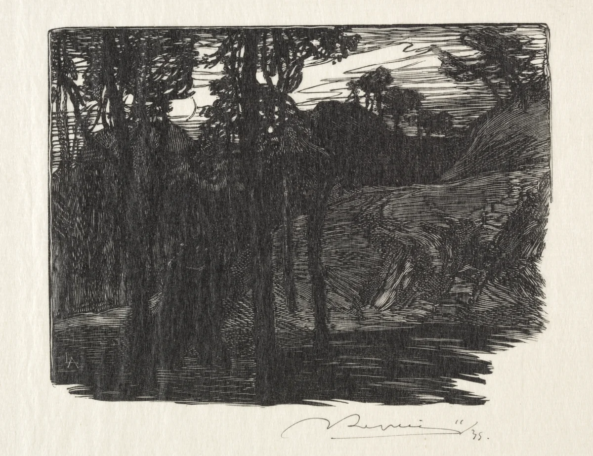 Evening by Auguste Louis Lepère, print, 1895