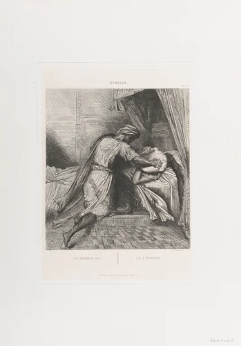 "He smothers her": plate 13 from Othello (Act 5, Scene 2) by Théodore Chassériau, print, 1844-1900