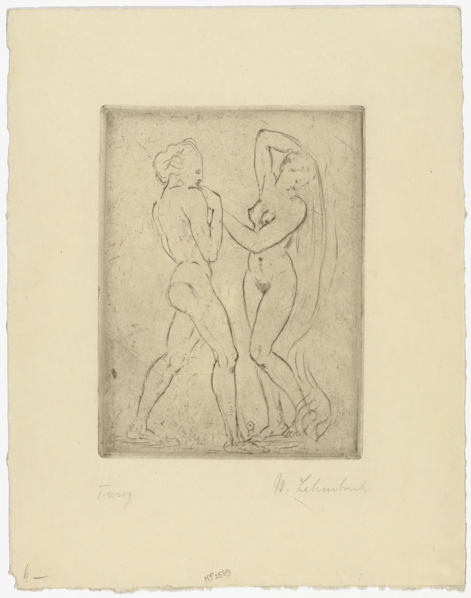 Dance (Tanz) by Wilhelm Lehmbruck, print, 1911
