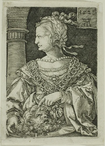 Herodias with the Head of John the Baptist by Heinrich Aldegrever, print, 1528