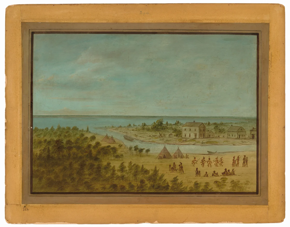 View of Chicago in 1837 by George Catlin, painting, 1861-1869