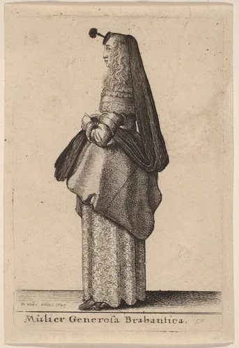 Mulier Generosa Brabantica by Wenceslaus Hollar, print, 1643