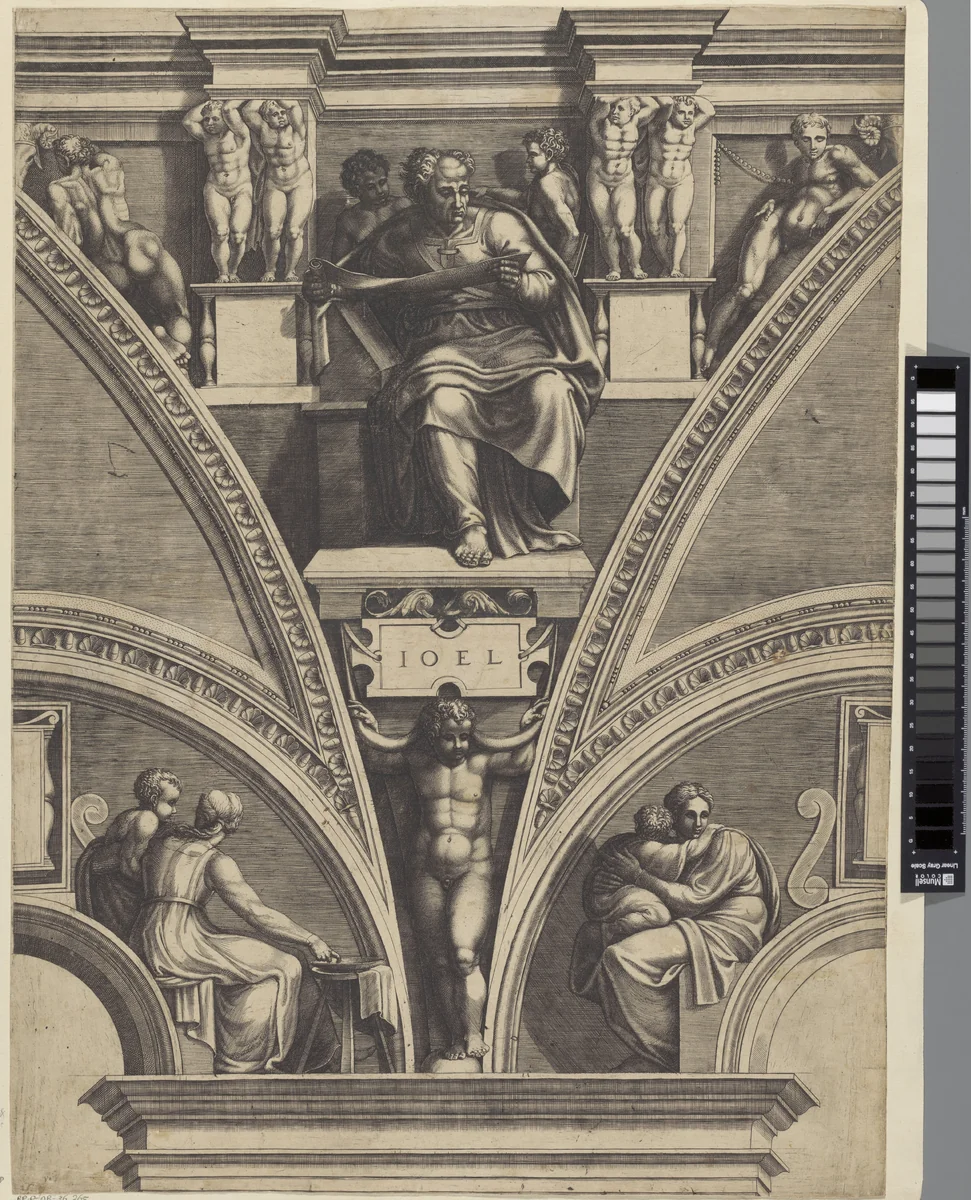 Profeet Joël by Giorgio Ghisi, print, 1530-1582
