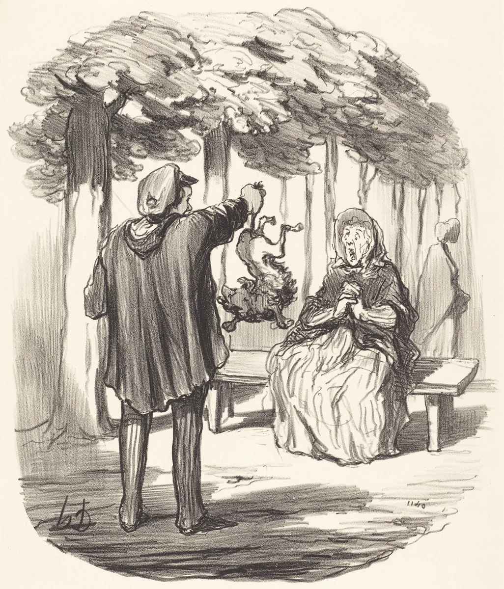 C'est t'y a vous c'hien la? by Honoré Daumier, print, 1847