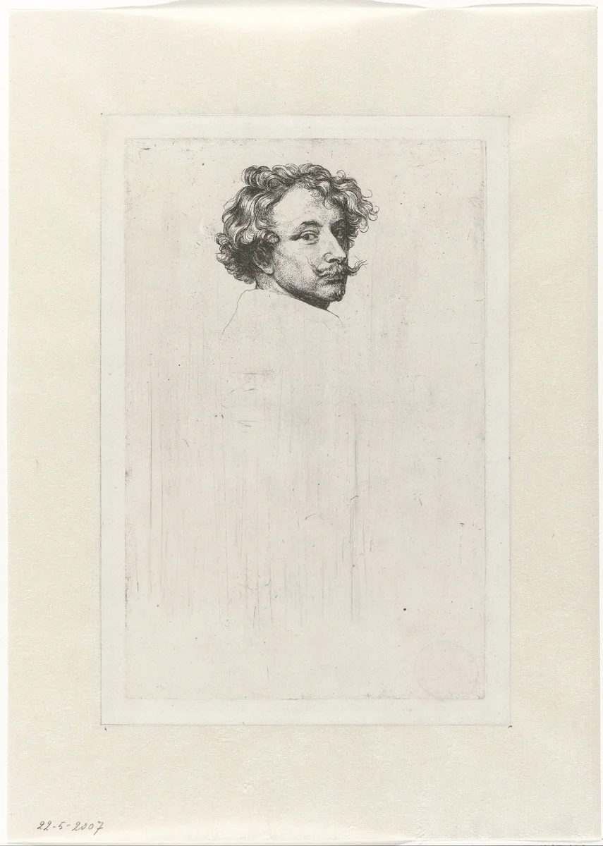 Zelfportret van de kunstenaar by Anthony van Dyck, print, 1630-1632