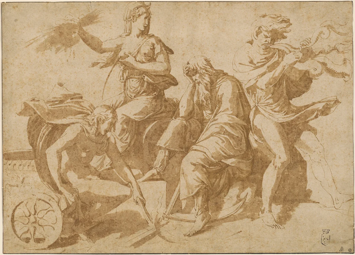 The Four Elements by Giulio Romano, drawing, 1530