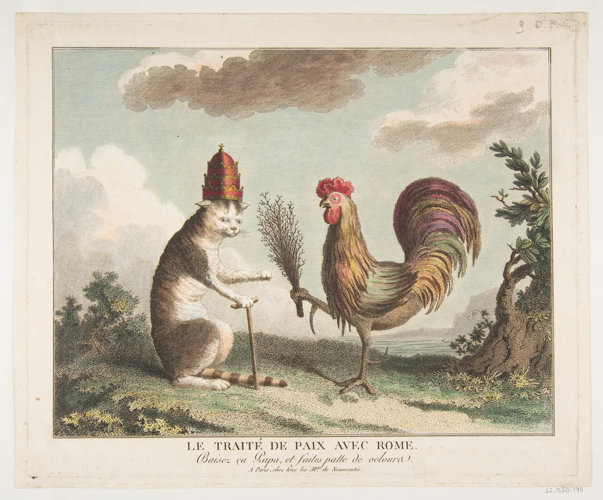 Le Traité de Paix avec Rome (The Peace Treaty with Rome) by anonymous, print, 1784-1794