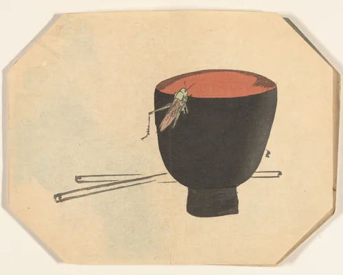 Sprinkhaan op lakkom by anonymous, book, 1880-1890