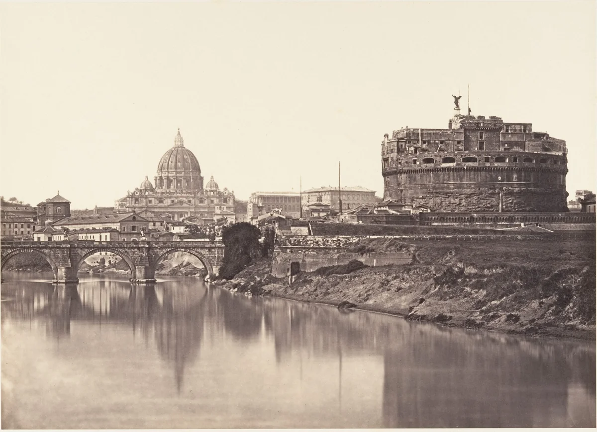 Veduta di Castel St Angelo. S. Pietro by Eugène Constant, photograph, 1848-1852