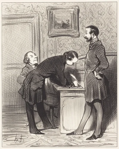 C'est bien parce que c'est votre ami... by Honoré Daumier, print, 1845
