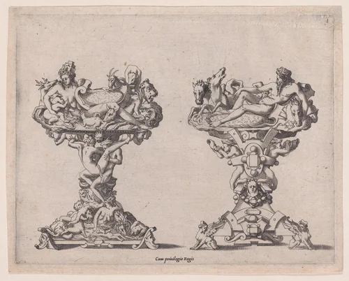 Two Salt-cellars by René Boyvin, print, 1525-1600