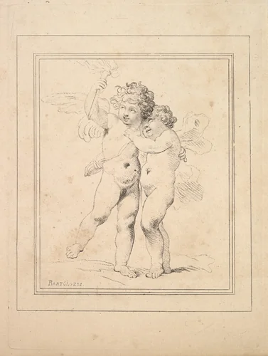 A Pair of Cupids – Cupid and Psyche by Thomas Rowlandson, print, 1784-1788