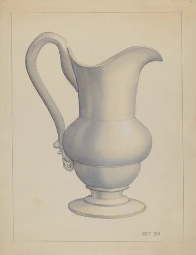 Pitcher by Janet Riza, index of american design, 1935-1942