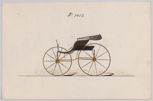 Design for Pony Phaeton, no. 3456 by Brewster & Co., drawing, 1878