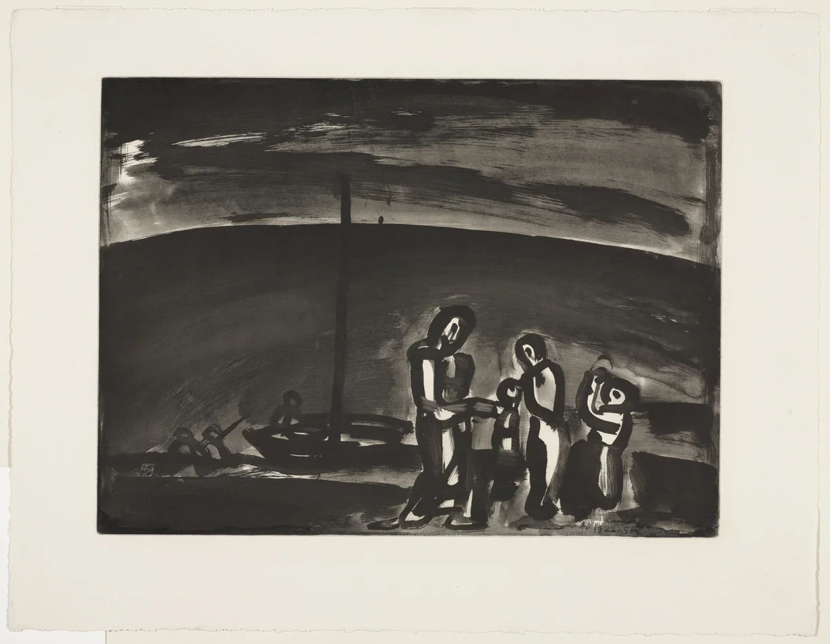 Sometimes the Way Is Beautiful... (Arrive parfois que la route soit belle...), plate IX from Miserere by Georges Rouault, illustrated book, 1922
