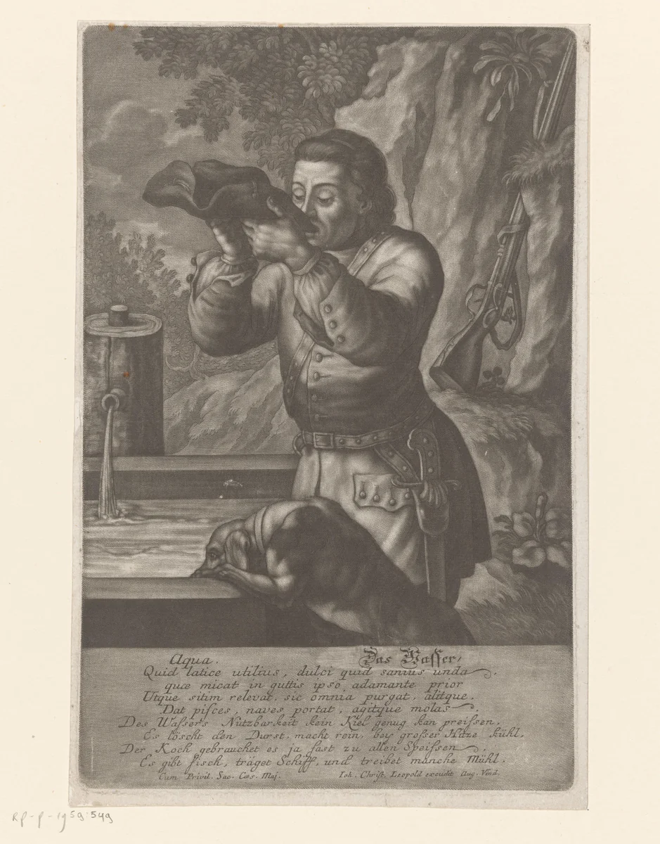Water by anonymous, print, 1709-1755