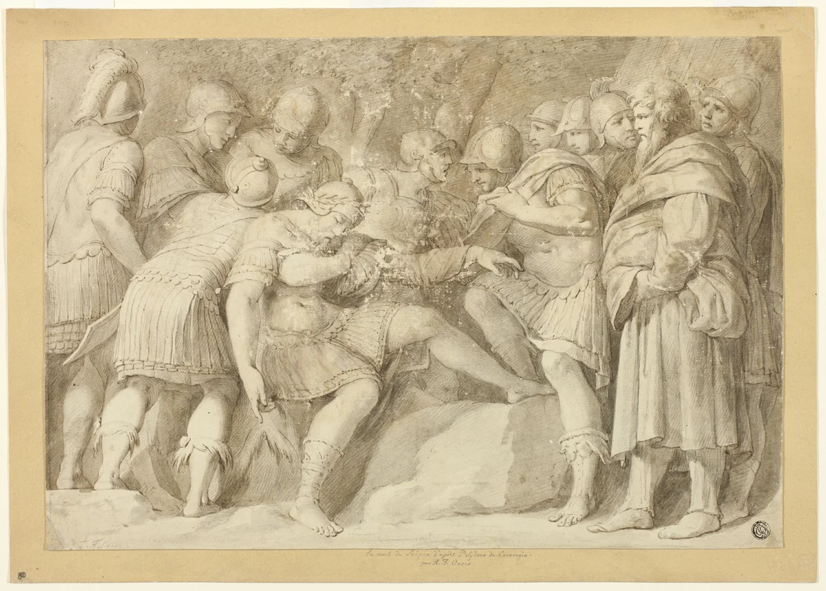 The Death of Scipio by Polidoro Caldara, drawing, 1737-1799