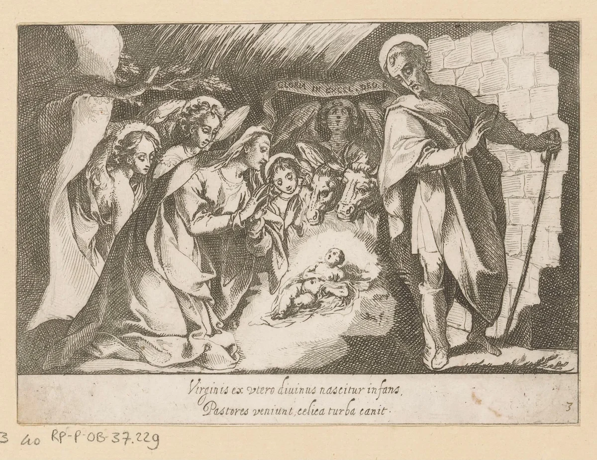 Geboorte van Christus by Raffaello Schiaminossi, print, 1602-1604