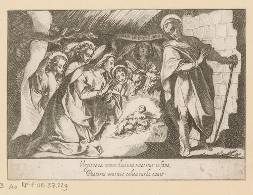 Geboorte van Christus by Raffaello Schiaminossi, print, 1602-1604