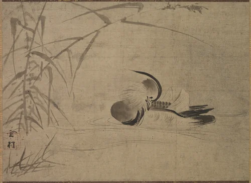 Mandarin Duck by Sesson Shūkei (雪村周継), painting, 1520-1589