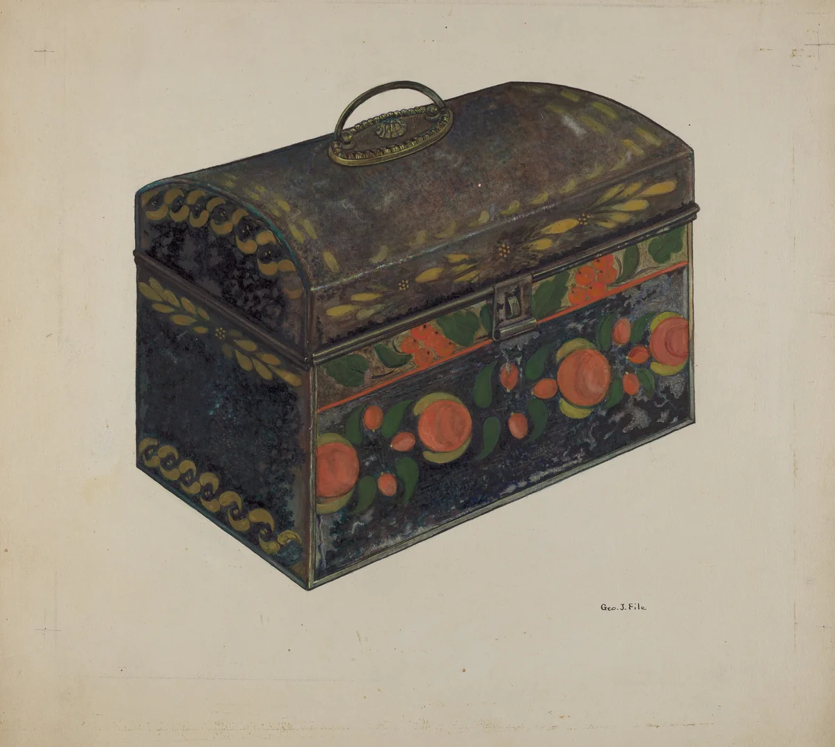 Tin Oblong Box by George File, index of american design, 1938