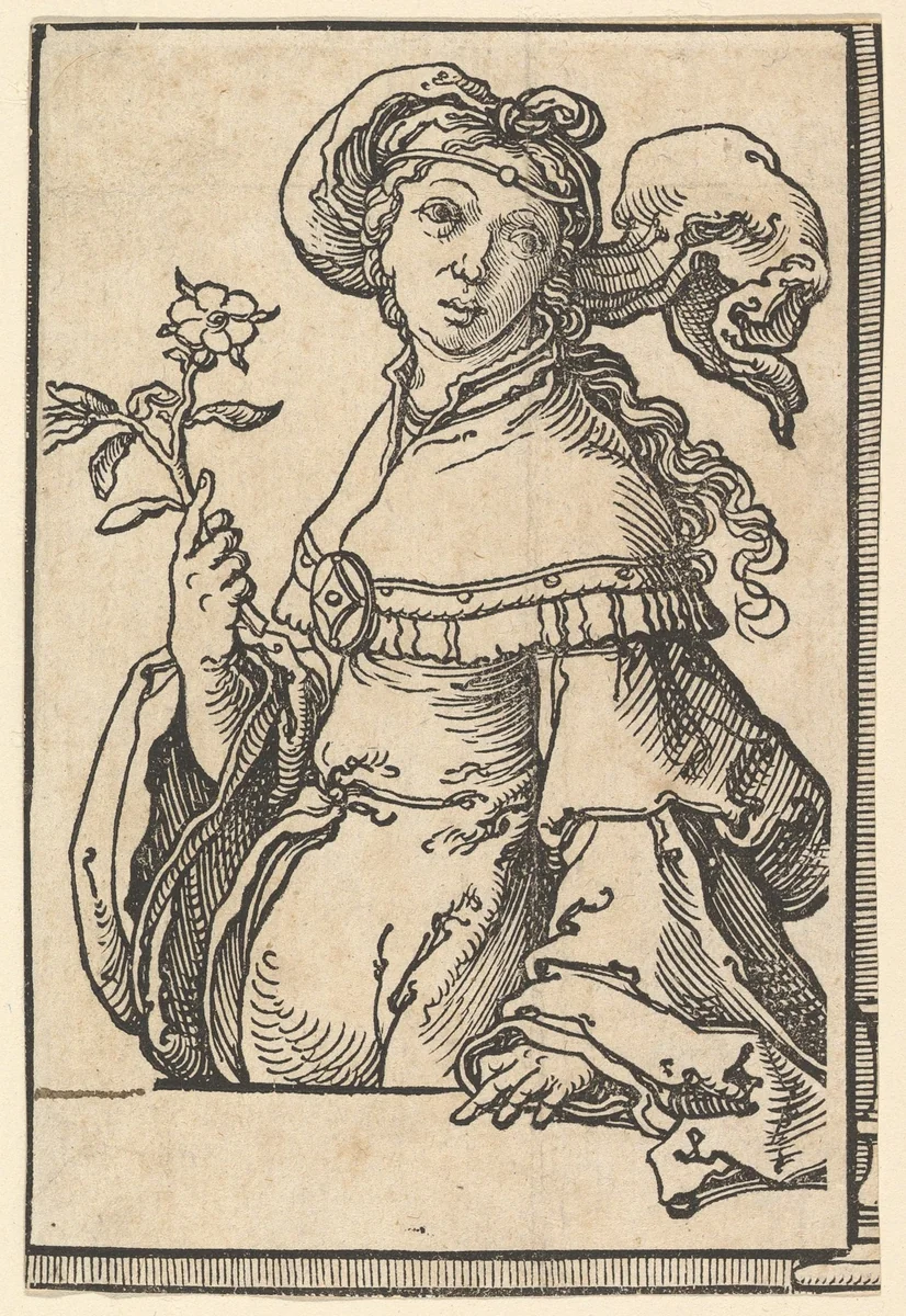 Erythrean Sibyl, from the series of Sibyls by Lucas van Leyden, print, 1525-1535
