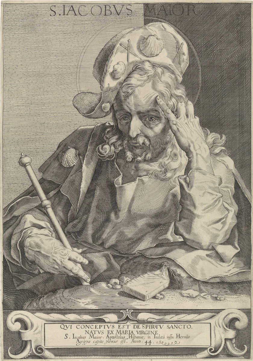 Apostel Jakobus de Meerdere by Egbert van Panderen, print, 1590-1637