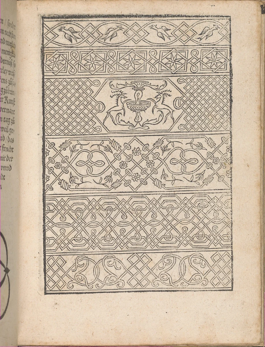 New Modelbüch allen Nägerin u. Sydenstickern (Page 3r) by Hans Hoffman, book, 1556