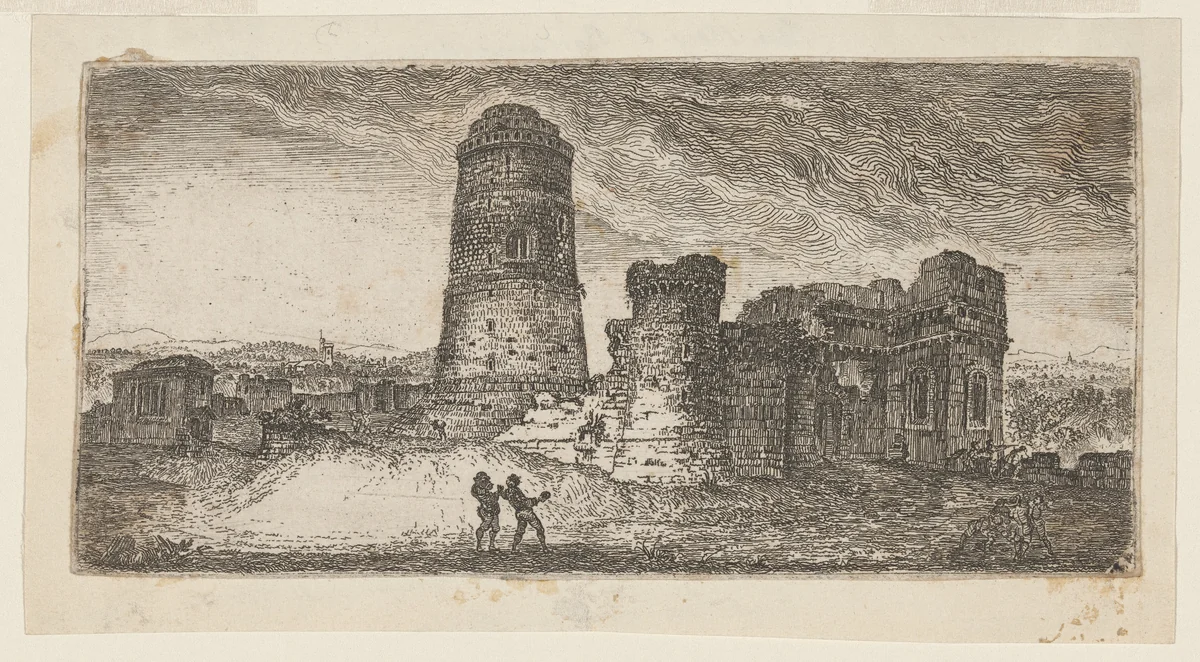 Tower at Pembroke Castle by John Clerk, print, 1770-1782