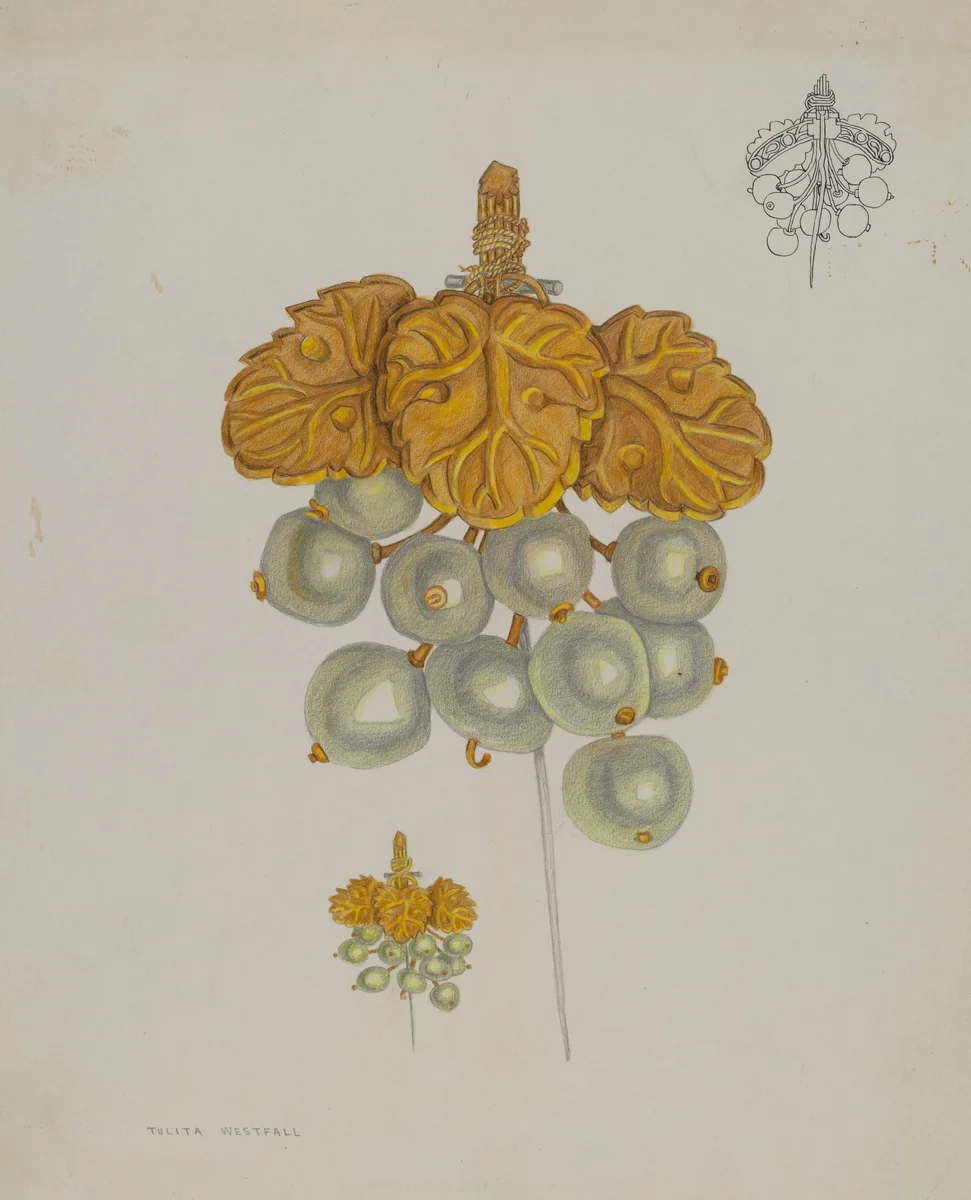 Pearl Pin by Tulita Westfall, index of american design, 1935-1942