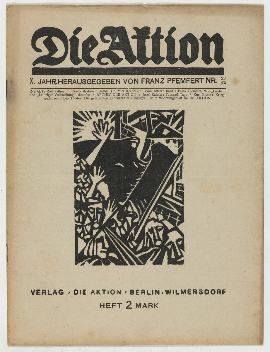 Die Aktion, vol. 10, no. 27/28 by Rüdiger Berlit, Rolf Tillmann, periodical, 1920